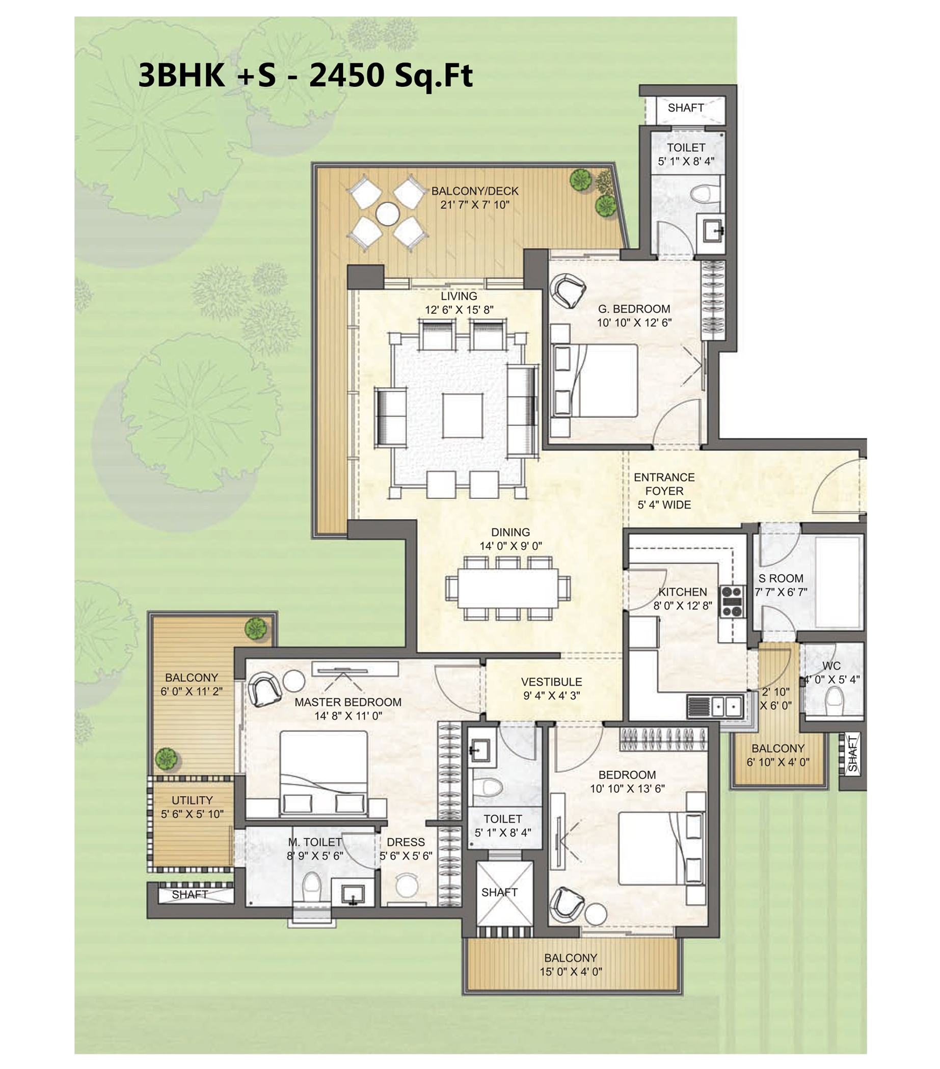 3 BHK Floor Plan